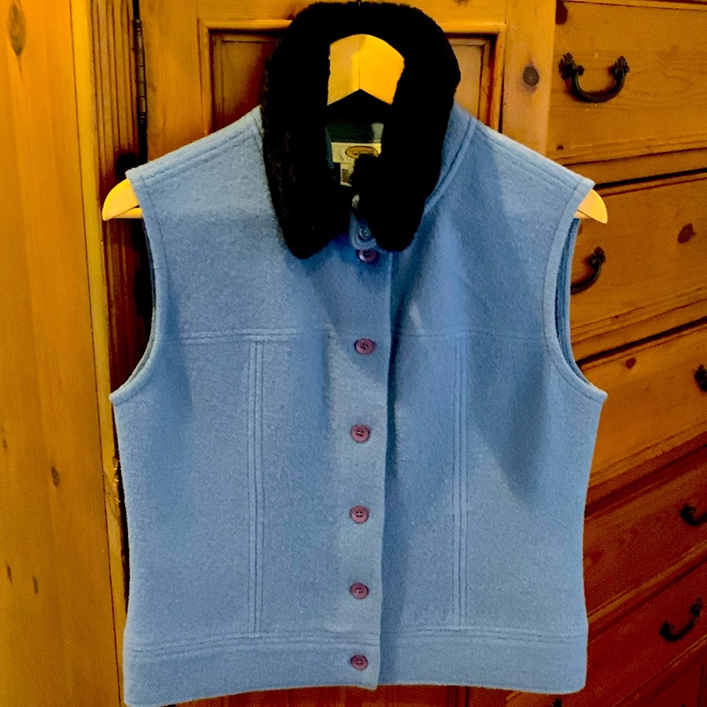 Talbots wool vest with removable collar